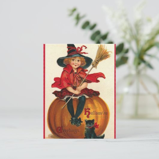  Halloween Witch Briefkaart (Staand voorkant)