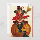  Halloween Witch Briefkaart (Voorkant / Achterkant)