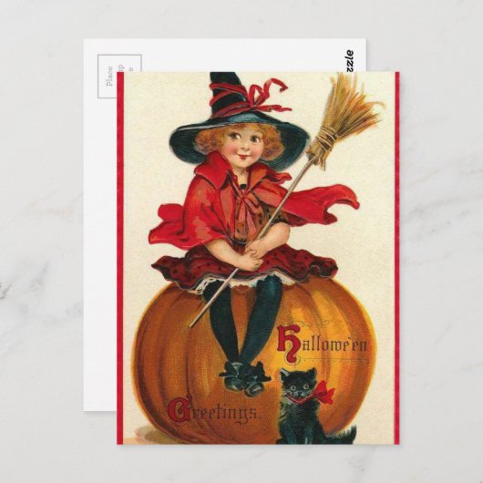  Halloween Witch Briefkaart (Voorkant / Achterkant)
