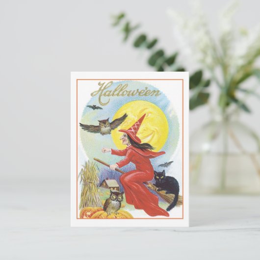 Halloween Witch Briefkaart (Staand voorkant)