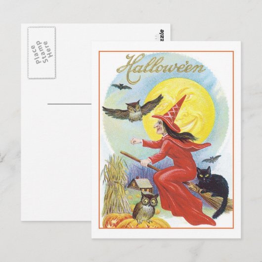 Halloween Witch Briefkaart (Voorkant / Achterkant)