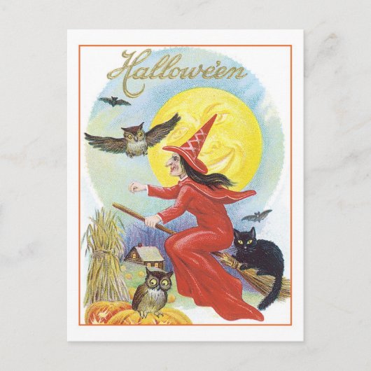 Halloween Witch Briefkaart (Voorkant)
