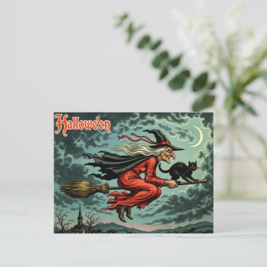  Halloween Witch Briefkaart (Staand voorkant)