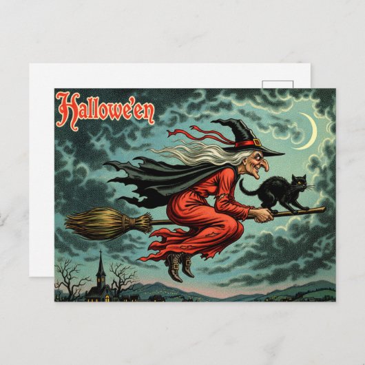  Halloween Witch Briefkaart (Voorkant / Achterkant)
