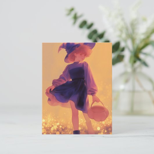 Halloween Witch Briefkaart (Staand voorkant)