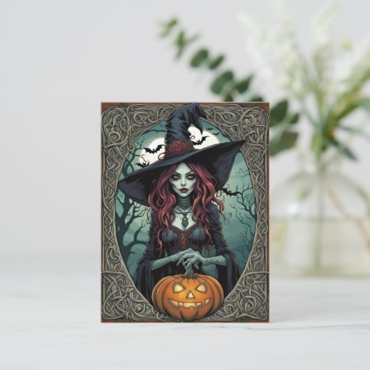 Halloween Witch Briefkaart (Staand voorkant)