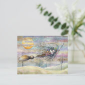 Halloween Witch Briefkaart beroemd gemaakt door Mo (Staand voorkant)