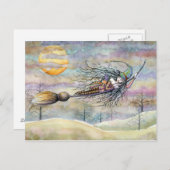 Halloween Witch Briefkaart beroemd gemaakt door Mo (Voorkant / Achterkant)