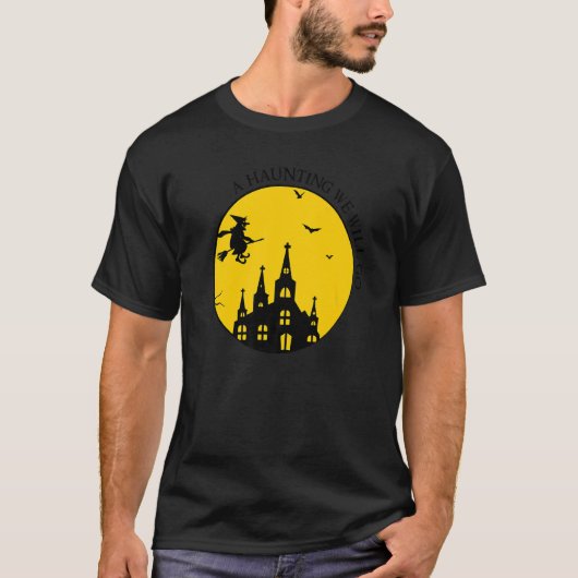 Halloween Witch Broomstick Haunting Costume T-shirt (Voorkant)
