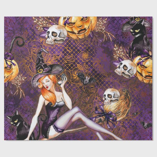 Halloween Witch Cadeaupapier (Vlak)