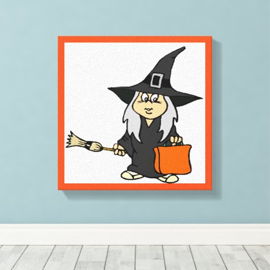 HALLOWEEN WITCH CANVAS AFDRUK (Insitu (Houten vloer))