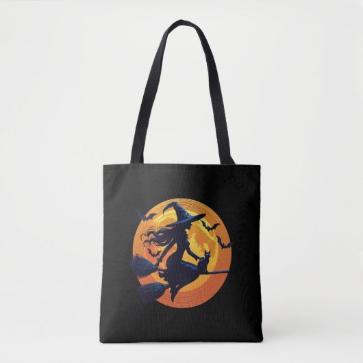 Halloween Witch Canvas tas Stijlvolle Vrouwen Hall (Voorkant)