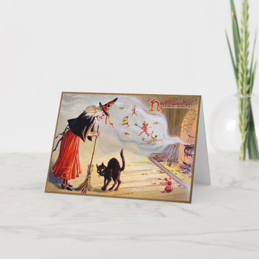  Halloween Witch Card Feestdagen Kaart (Voorkant)