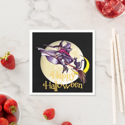 Halloween Witch cartoon papieren servet (Insitu)