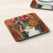 Halloween Witch Casting Spell met hand Bier Onderzetter (Linkerzijde)