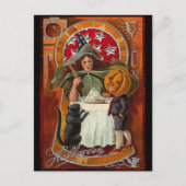 Halloween Witch Casting Spell met hand Briefkaart (Voorkant)