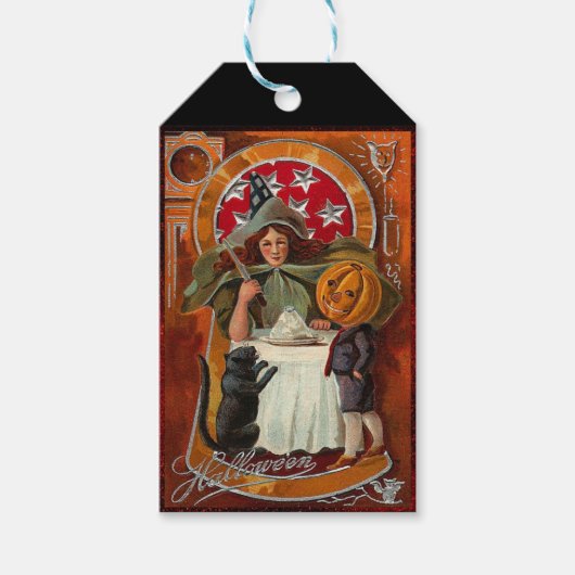  Halloween Witch Casting Spell met hand Cadeaulabel (Voorkant)