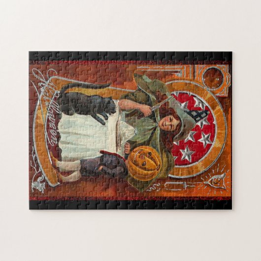  Halloween Witch Casting Spell met hand Legpuzzel (Horizontaal)
