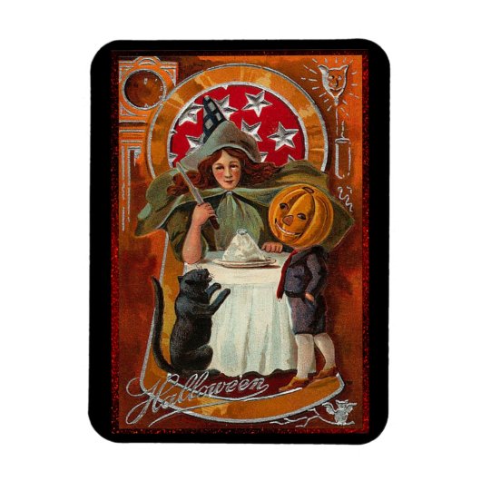 Halloween Witch Casting Spell met hand Magneet (Verticaal)