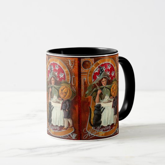 Halloween Witch Casting Spell met hand Mok (Voorkant rechts)