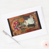  Halloween Witch Casting Spell met hand Rechthoekige Sticker (Envelop)