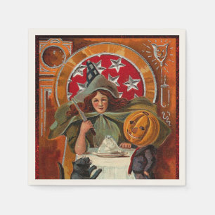 Halloween Witch Casting Spell met hand Servet