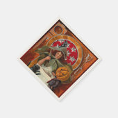 Halloween Witch Casting Spell met hand Servet (Hoek)
