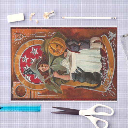 Halloween Witch Casting Spell met hand Tissuepapier (Craft)