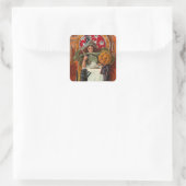  Halloween Witch Casting Spell met hand Vierkante Sticker (Tas)