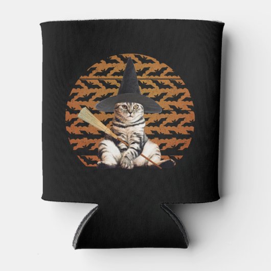 Halloween Witch Cat Blikjeskoeler (Voorkant)