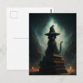 Halloween Witch Cat Briefkaart (Voorkant / Achterkant)