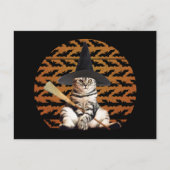 Halloween Witch Cat Briefkaart (Voorkant)
