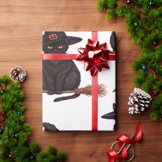 Halloween Witch Cat Cadeaupapier (Feestdagen Geschenken)