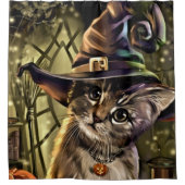 Halloween Witch Cat Douchegordijn (Voorkant)