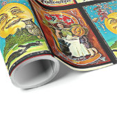 Halloween Witch Cat en Pumpkin Cadeaupapier (Rol Hoek)