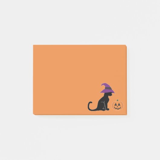 Halloween Witch Cat en Pumpkin Post-it® Notes (Voorkant)