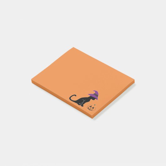 Halloween Witch Cat en Pumpkin Post-it® Notes (Schuin)