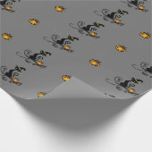 Halloween Witch Cat inpakpapier (Hoek)