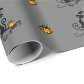 Halloween Witch Cat inpakpapier (Rol Hoek)