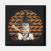 Halloween Witch Cat Magneet (Voorkant)