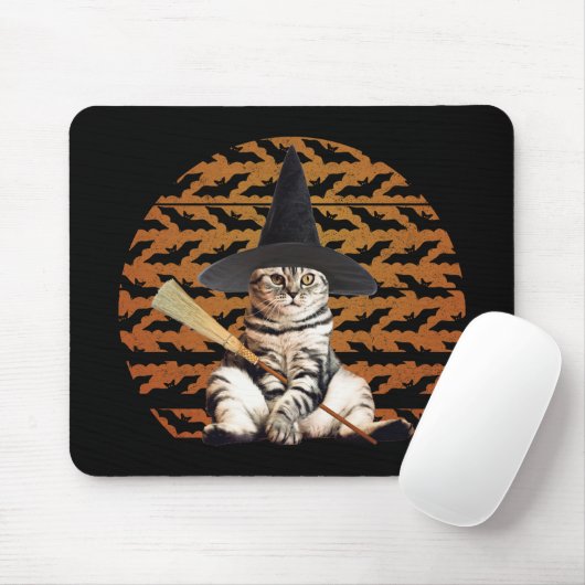 Halloween Witch Cat Muismat (Met muis)