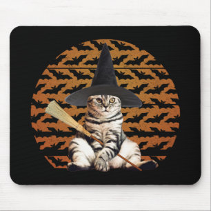 Halloween Witch Cat Muismat