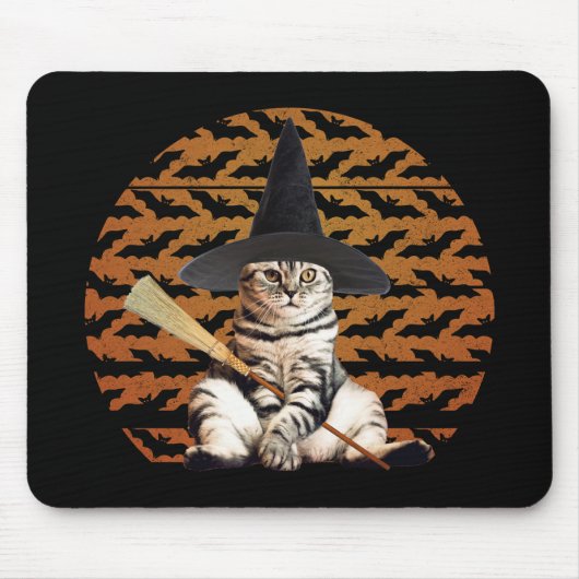 Halloween Witch Cat Muismat (Voorkant)
