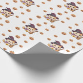 Halloween Witch Cat Pumpkin Pattern Cadeaupapier (Hoek)