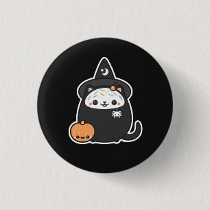 Halloween Witch Cat Ronde Button 3,2 Cm