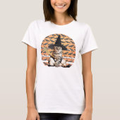 Halloween Witch Cat T-shirt (Voorkant)