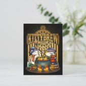 Halloween Witch Cats Kat Brew Feestdagenkaart (Staand voorkant)