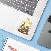 Halloween Witch Cats Kat Brew Sticker (Laptop met iPhone)