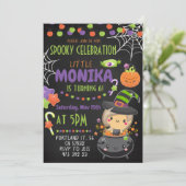 Halloween Witch Cauldron Birthday Uitnodiging (Staand voorkant)