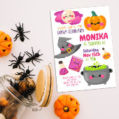 Halloween Witch Cauldron Birthday Uitnodiging